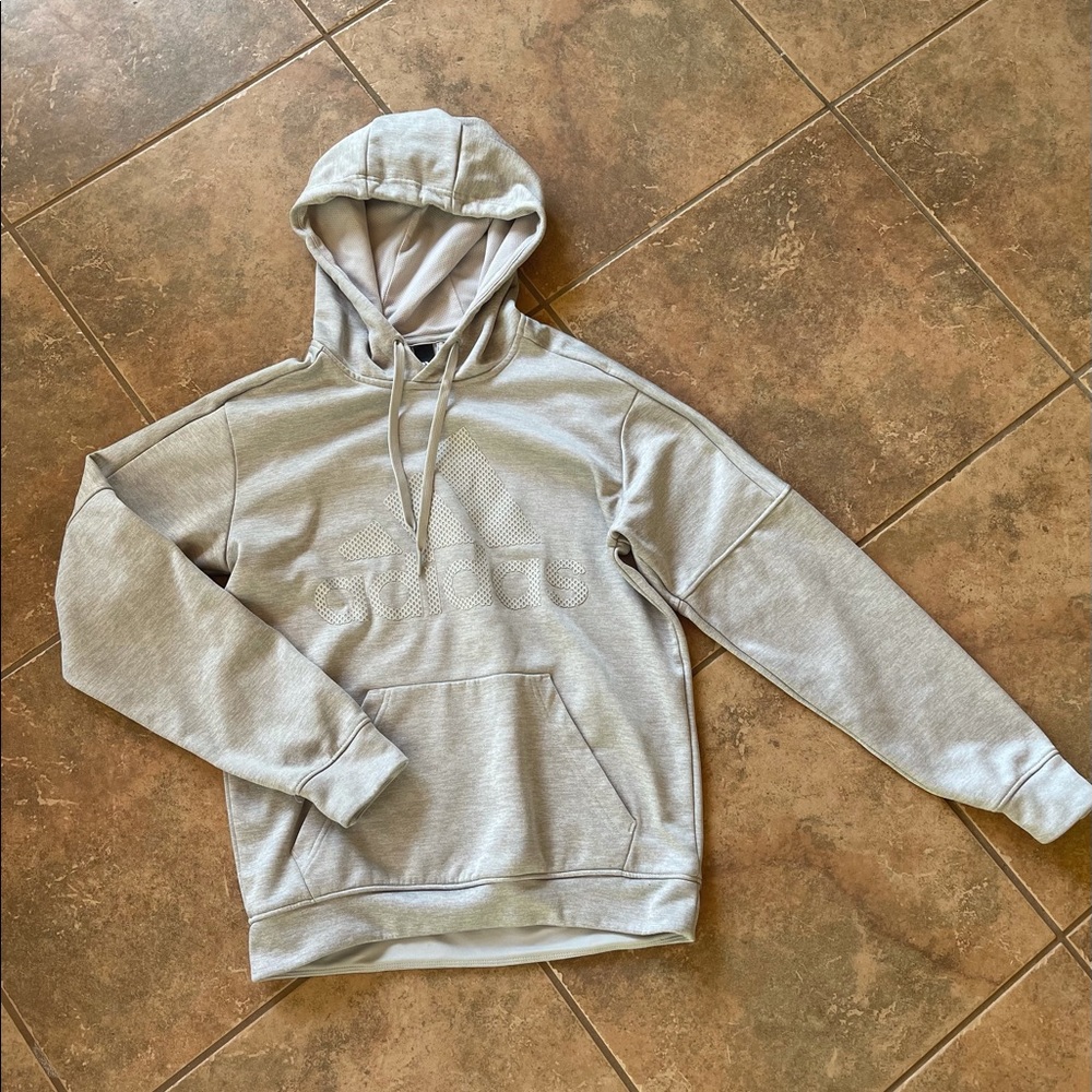 Grey ADIDAS Hooded Sweatshirt (climawarm) sz. Small